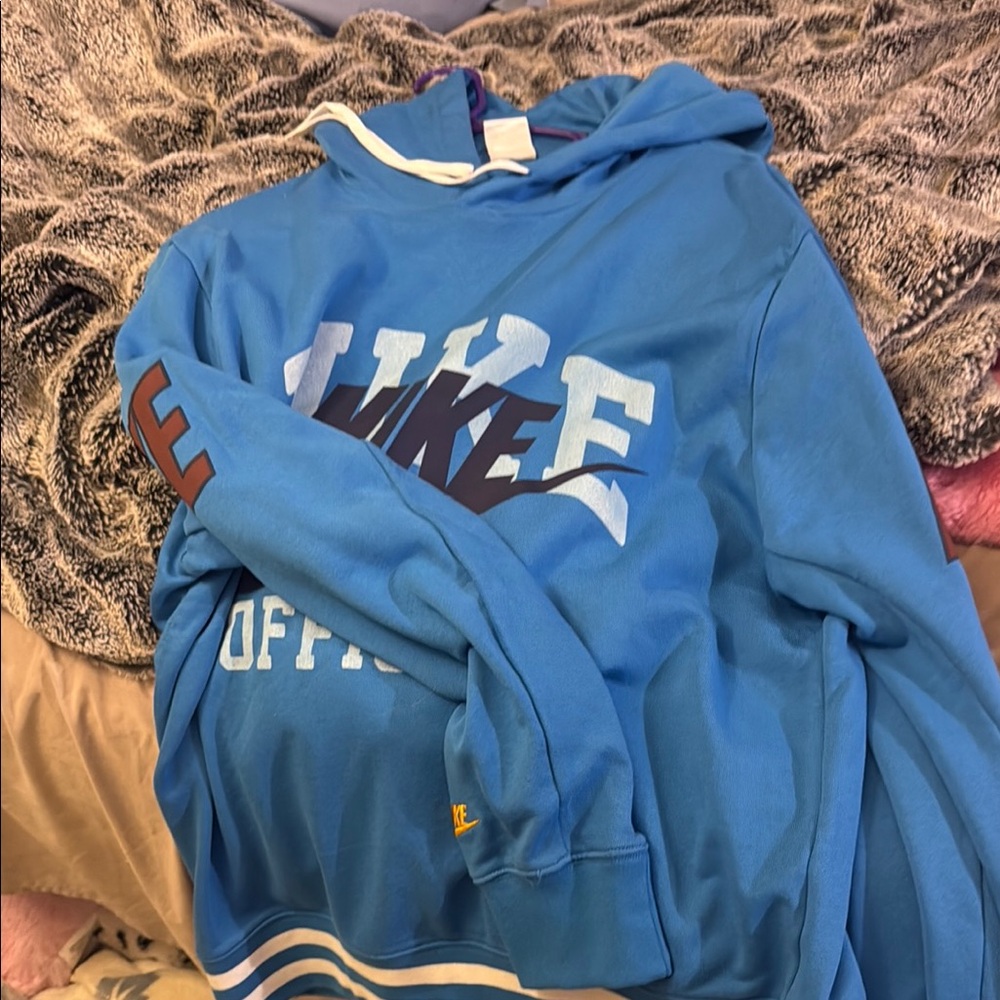 Nike Blue Pullover Sweater with Gradient Logo